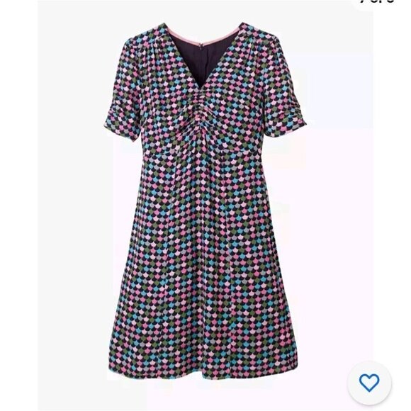 BODEN | Jemima Puff Sleeve Dress French Navy W0621 US sz 6L - Picture 3 of 8